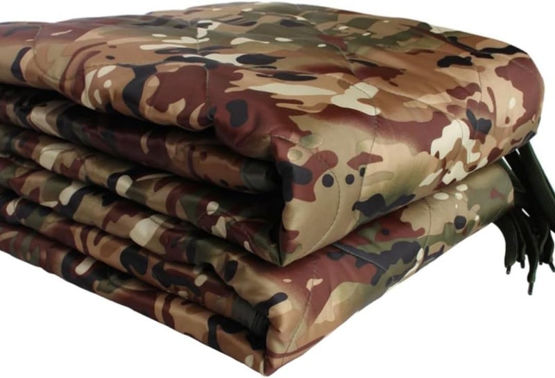 GHILEO Camo Poncho Liner, Army Blanket, Military Sleeping Bag, with A Compression Carrying Bag, for Traveling, Hiking, Camping, Outdoor Survival, Car Blanket - Image 1